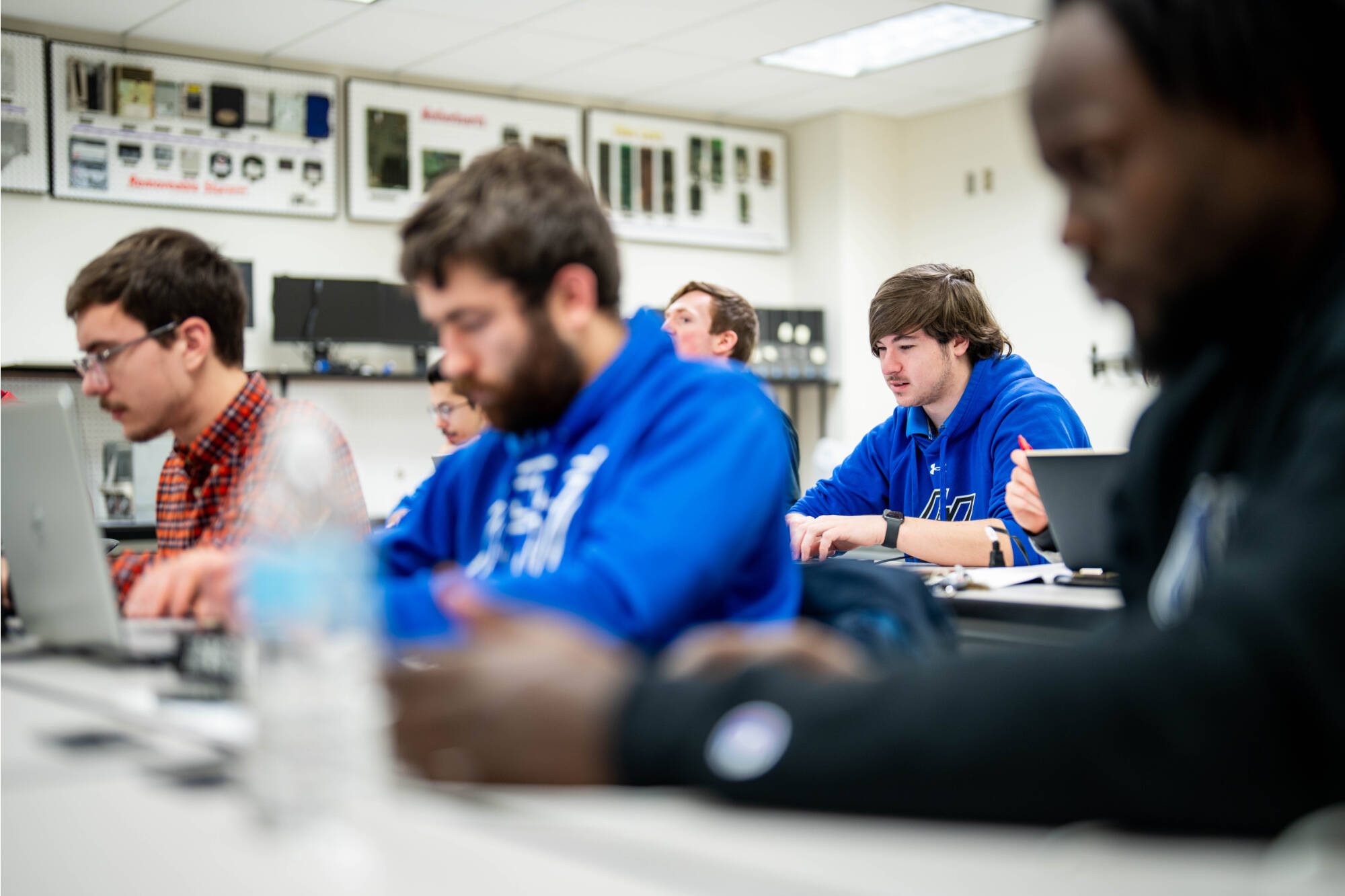 Students compete in a Cybersecurity Capture the Flag event on February 10, 2024 in Mackinac Hall.